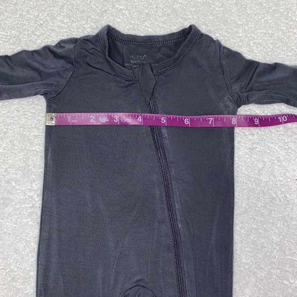 HAPIU Rayon from Bamboo Baby Footed Pajamas dark grey newborn - Picture 3 of 6